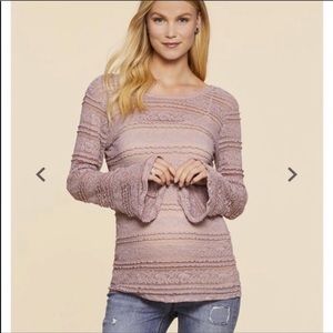 Jessica Simpson Maternity Lace Blush Pink Top